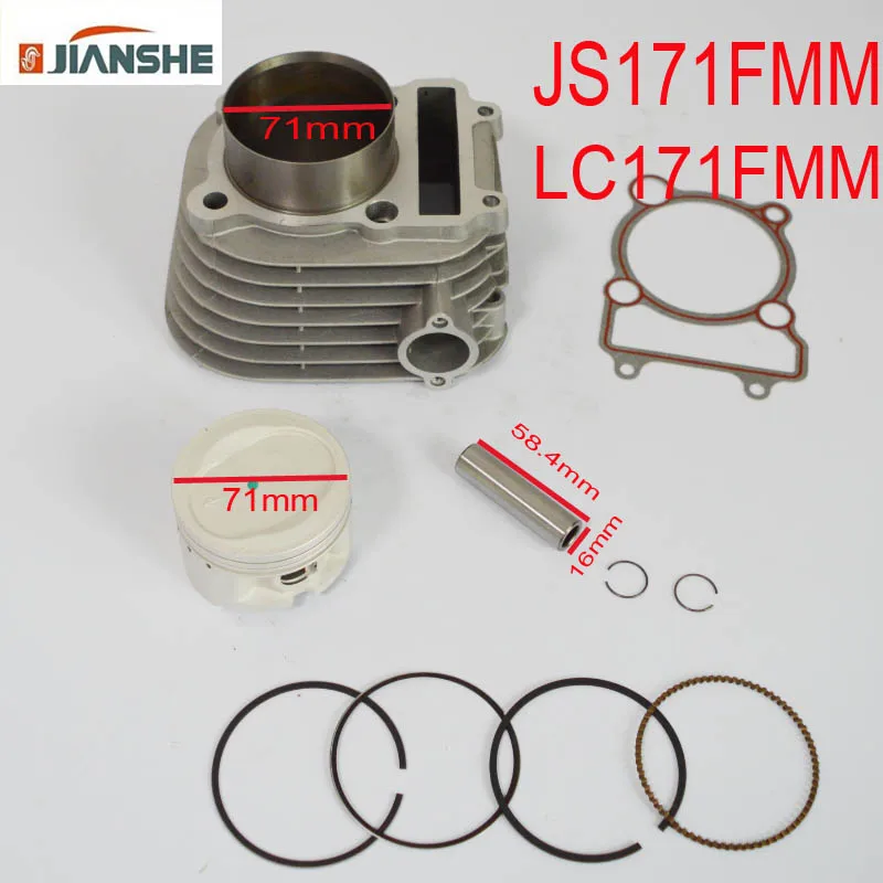 jianshe bashan 250cc ATV JS171FMM LC171FMM loncin cylinder assy cylinder block assembly 71mm piston ring set free shipping