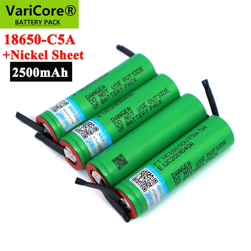 VariCore VTC5A 2600mAh 18650 batería de litio 30A descarga 18650VTC5 baterías + hojas de níquel DIY