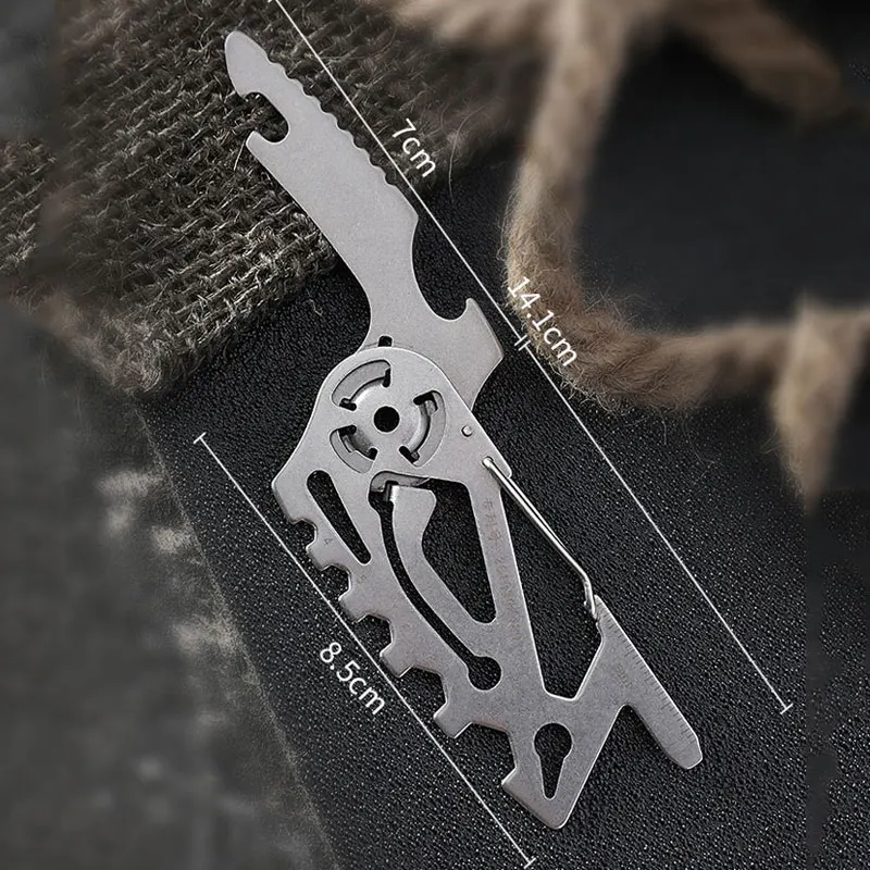 Portable Stainless Steel Multifunction Keychain Card Knife Folding Knife Sabre Card Outdoor Camping Bottle Opener Tools