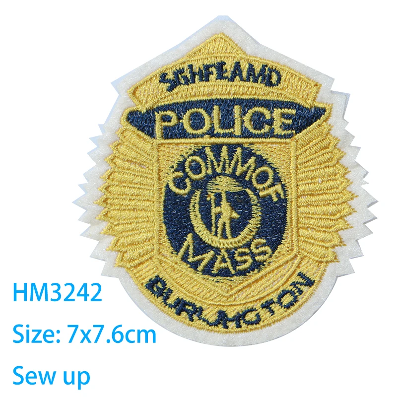 High end patch Eagle Cat Police badge icon Embroidered Applique Patches For kawaii clothes DIY Iron on Badges on a backpack