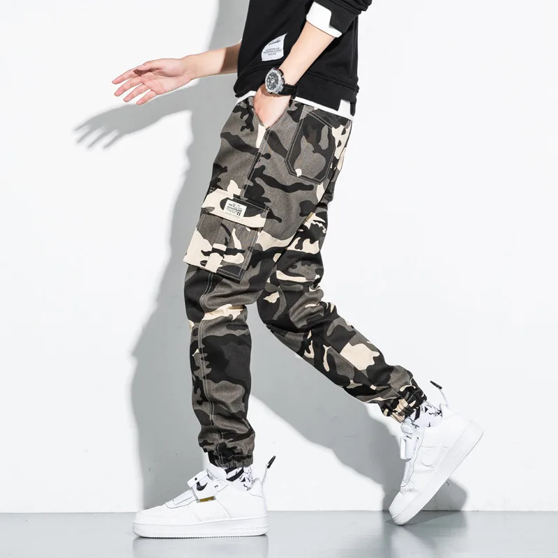 2022ผู้ชาย Camo Cargo กางเกง Mens Hip HopHarem กางเกงชาย Joggers กางเกงแฟชั่น Casual Streetwear กางเกง5XL 6XL 7XL