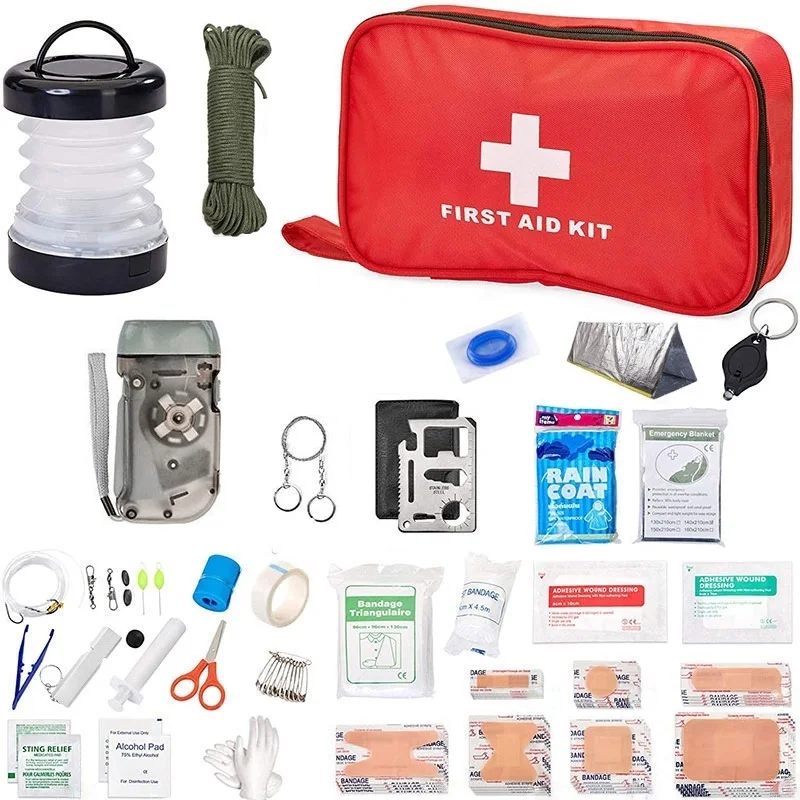 

Portable Family First Aid Kit Outdoor Survival Travel Sport Camping Hiking Wilderness Treatment Emergency Handbag Medical Bag