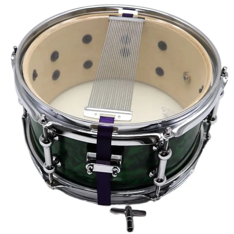 10 Inch Diameter 5 Inch Depth Snare Drum Celluloid Drum Body Shell Green Grossy with 6 Holes Drum Hoop with Drum Spanner Screw