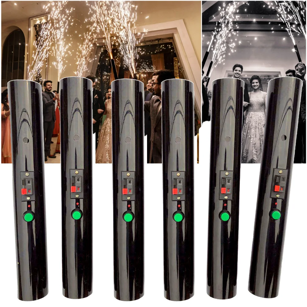 6pcs Hand Held Pyro Shooter Pyrotechnic Cold Spark Firing System Wedding Bride Surprise Creative Firework Magic Wand Decor Party