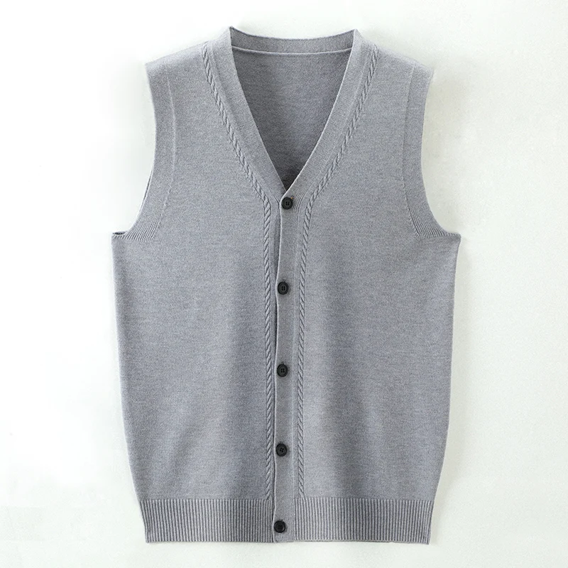 Niveau 4 Super Anti-Pilling Hoogwaardige Pleuche Nieuwe Winter V-hals Fashion Brand Knit Vest Casual Preppy Trui vest Mouwloos