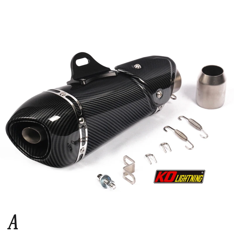 Universal Motorcycle Exhaust Tail  Pipe With Silencer 51mm Diameter 350mm Length Stainless Steel Exhaust System For Modified