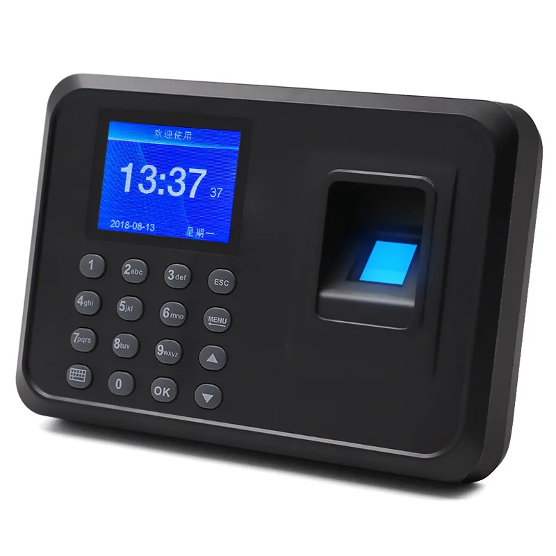 Biometric Fingerprint Attendance Machine USB Office Time Clock Employee Record Machine Electronic Device Multi-Language 1pc