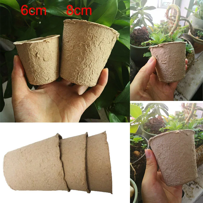 50pcs Paper Pot Plant Starters Nursery Cup Kit Organic Biodegradable Eco-Friendly Home Cultivation Garden Tools