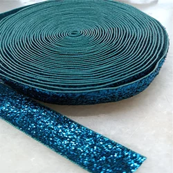 5Yards 15MM D Blue Single Face Glitter Velvet Ribbon For Handmade Gift Bouquet Wrapping Decoration Christmas Velvet  Strip
