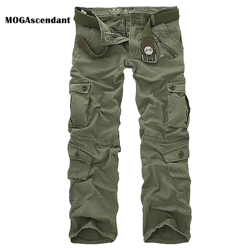 

Men's Fashion Military Cargo Pants Multi Pockets Loose Baggy Tactical Long Trousers Outdoor Casual Cotton Pants Plus size 40