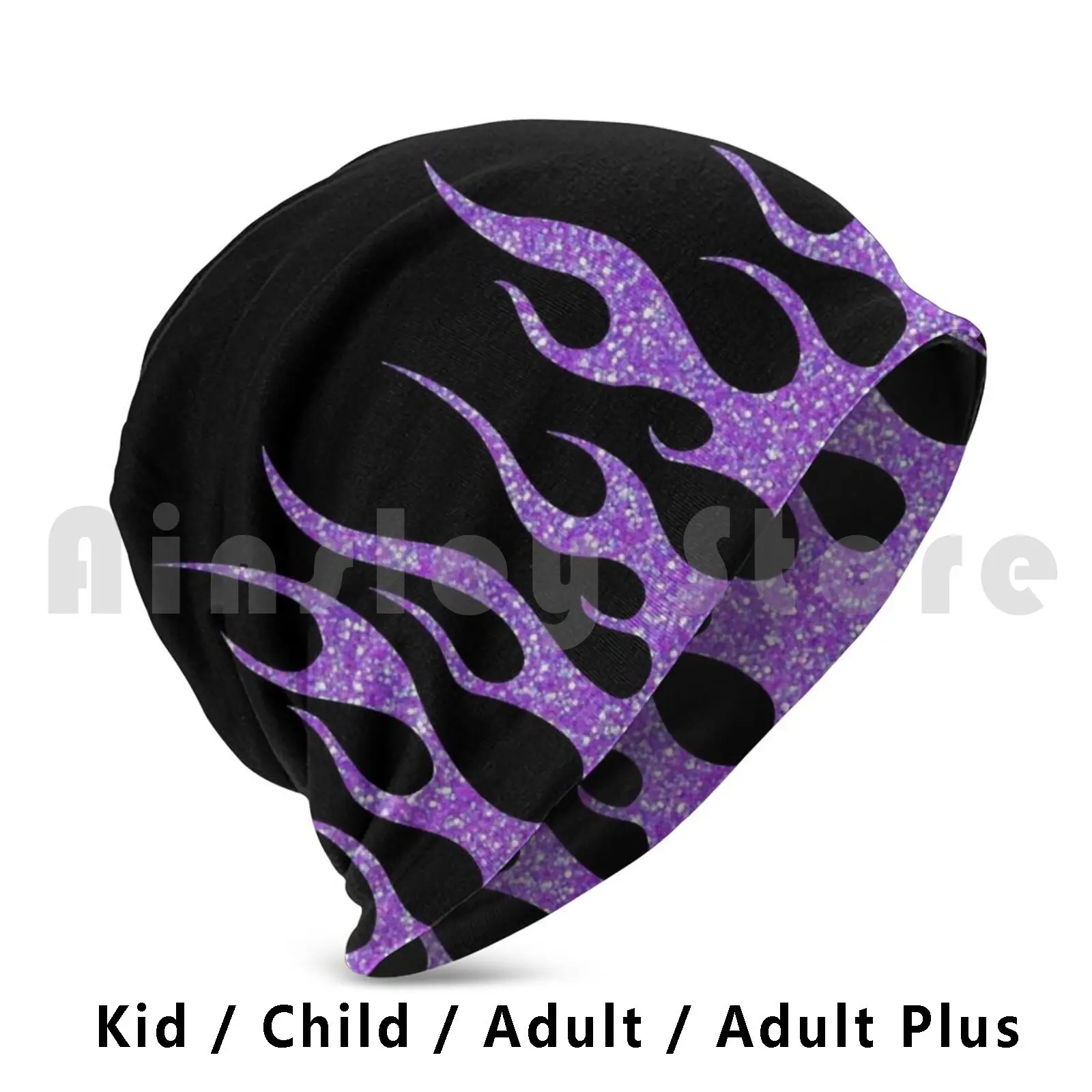 

Purple Glitter Flames Beanies Pullover Cap Comfortable Flame Fire Y2k 2000s 90s Aesthetic Cute Retro Tumblr 2000s 80s