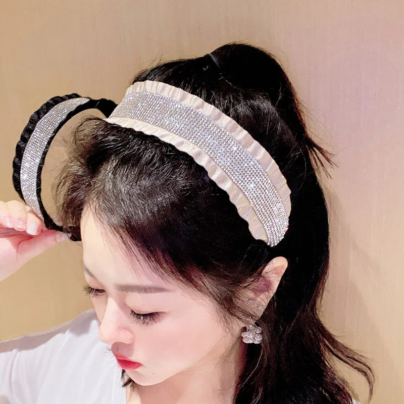 Fashion Shining crystal Rhinestone Hair Hoop Headband Hairband for Women Girls Ribbon bow Hair Band Hair Accessories 1pcs New