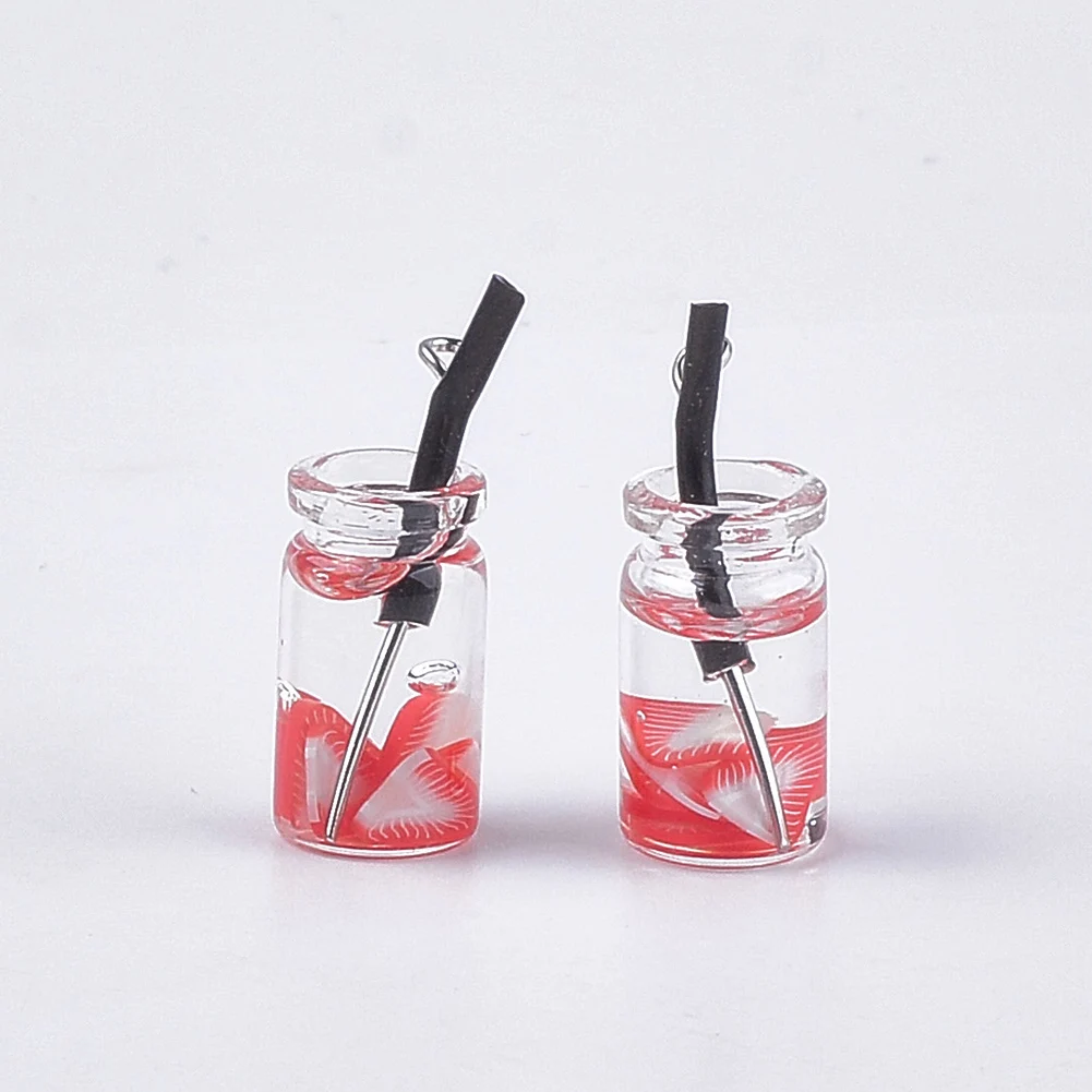 10Pcs Resin Bubble Tea Charms Fruit Juice Cup Bottle Pendants for Jewelry DIY Earrings Necklace Key Chain Making Findings