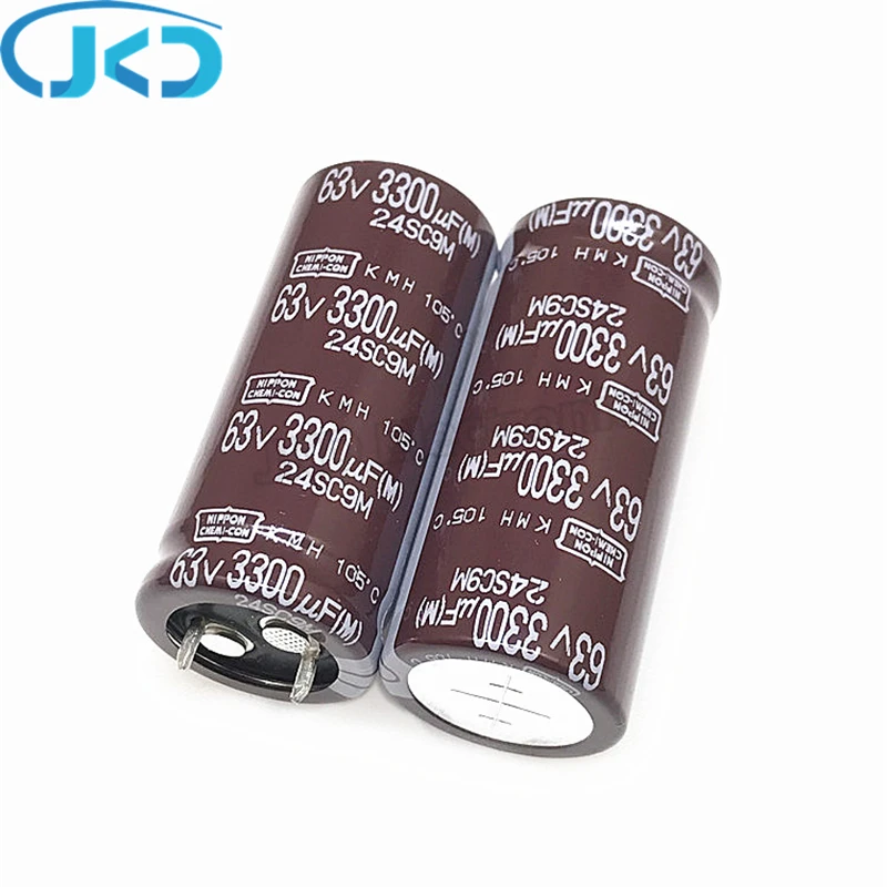 2pcs 3300uF 63V NIPPON NCC KMH Series 22*50mm Low ESR 63V3300uF Aluminum Electrolytic Capacitor NIPPON CHEMI-CON