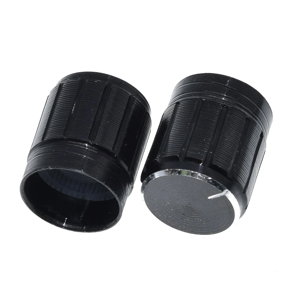 TZT 10/30 Stück 15*17mm Aluminiumlegierung Potentiometerknopf Drehknopf Lautstärkeregler Schwarz für DIY – Detail 6