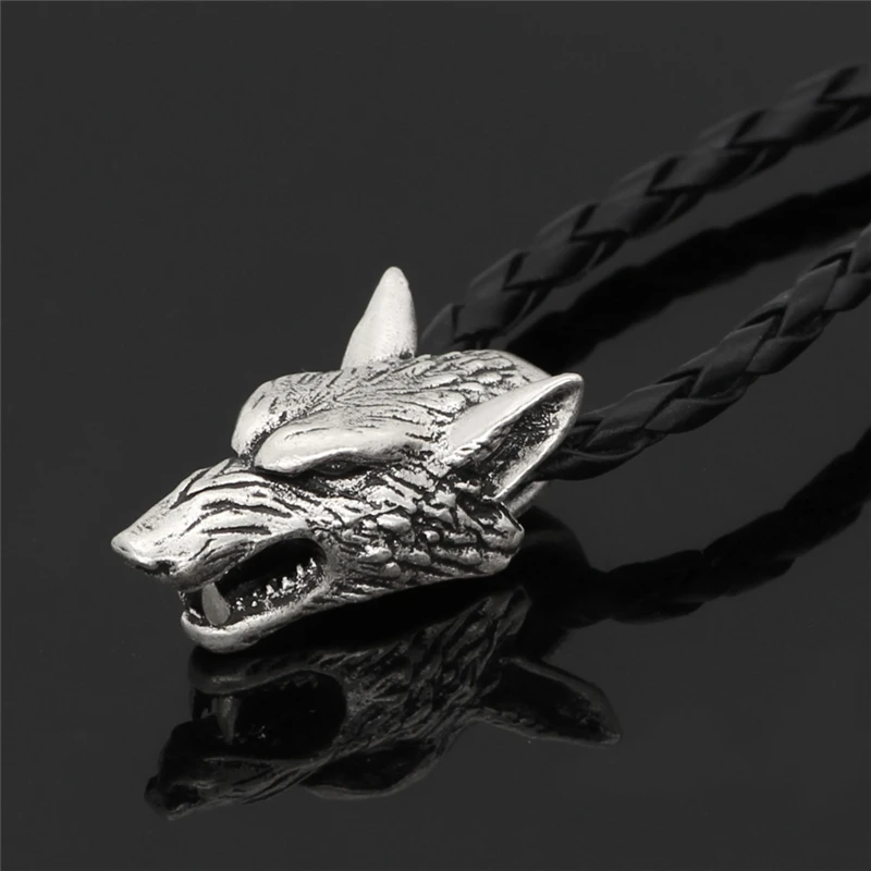 Punk Rock Wolf head Pendant Cool Girl Jewelry Necklace Vintage Accessories With Leather Rope Chain Handsome Tough Guy Gifts New