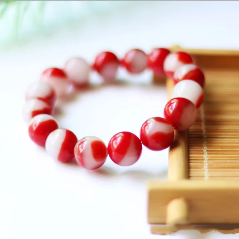 Xinjiang Gobi Chicken Red Bracelet Gold Jade Red and White Bracelet Jewelry for Men and Women