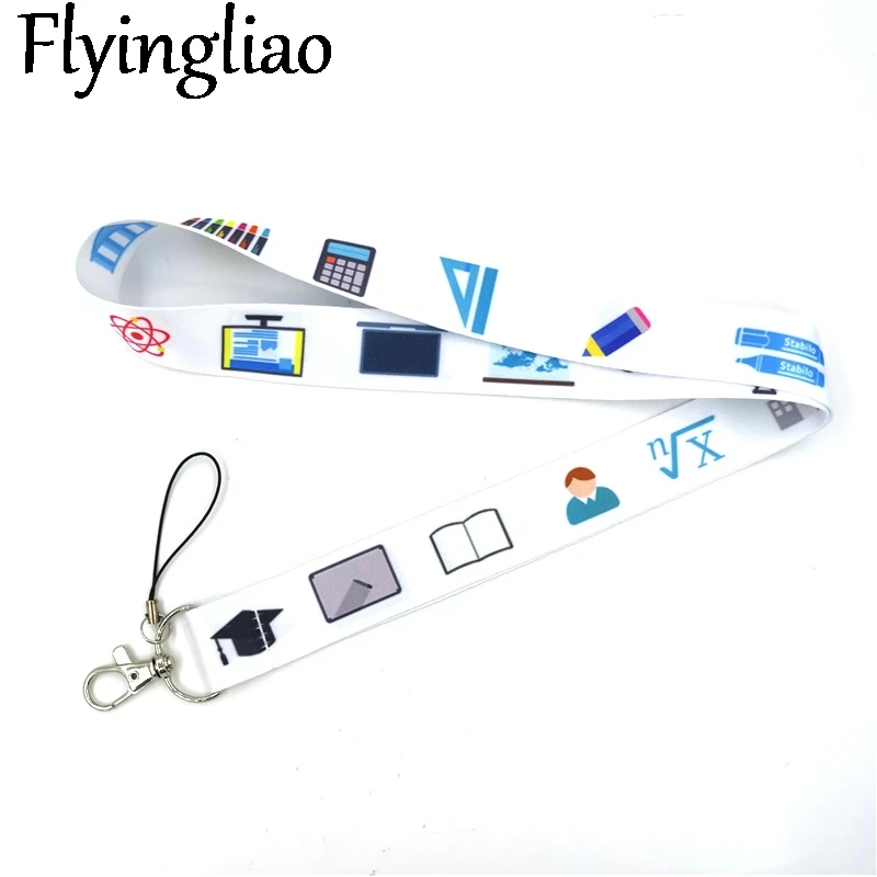 Education School University Stationary Neck Strap Lanyards ID badge card holder Mobile Phone Strap Gift Ribbon webbing necklace