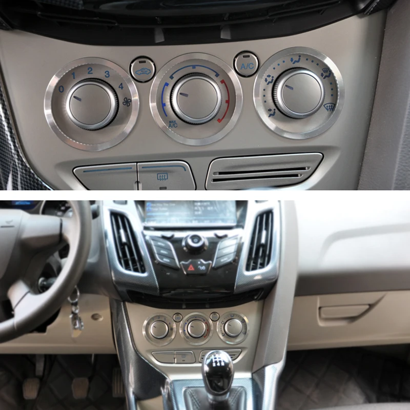car-styling Aluminium alloy air AC knobs Switch knobs decoration ring case for Ford Focus 2 Focus 3 Kuga