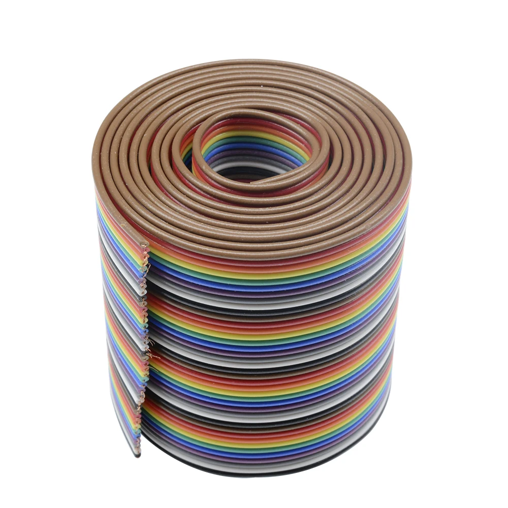 40Pin Rainbow Ribbon IDC Cable Wire 20cm 1m Rainbow Cable Flat Cable for Arduino DIY Electronic Kits