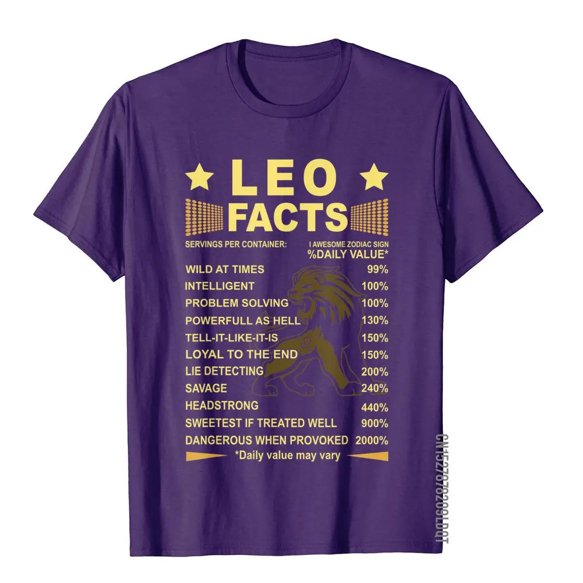 Leo Facts Zodiac Funny Leo Birthday Gift Tee T-Shirt Rife Adult T Shirts Fitness Tops T Shirt Cotton Simple Style