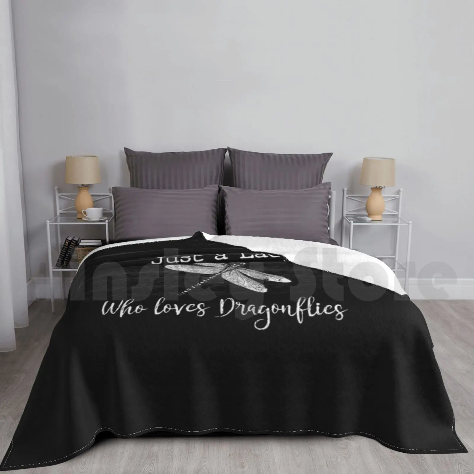 Just A Lady Who Loves Dragonlfies-Dragonfly Gift For Women Spiritual Faith Dragonflies Lovers Blanket Fashion Custom 655