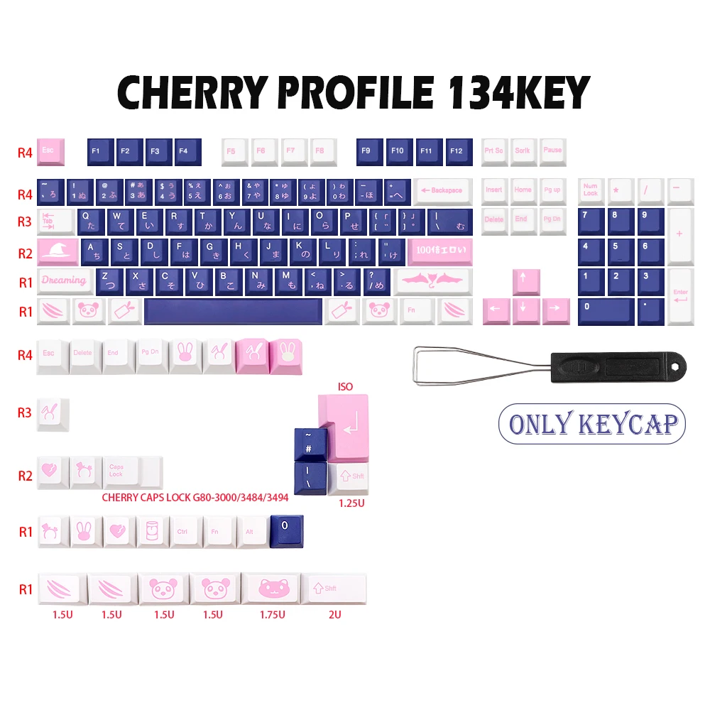 Teclas de subcama para interruptores MX FL980, Teclado mecánico gmk, tecla de perfil Cherry, tema GMK-KEY Dreaming Girl, PBT Dye