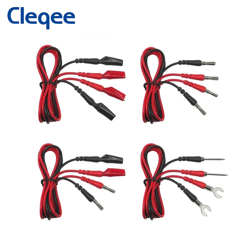 Cleqee P1500 Memimpin Uji Kit Diganti Tes Uji Kawat Probe Buaya Klip Klem Buaya untuk Digital Multimeter Feeler