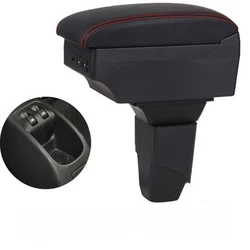 For Peugeot 206 CC Cabrio Armrest Box Arm Elbow Rest Center Console Storage Case Accessories with Cup Holder USB Port