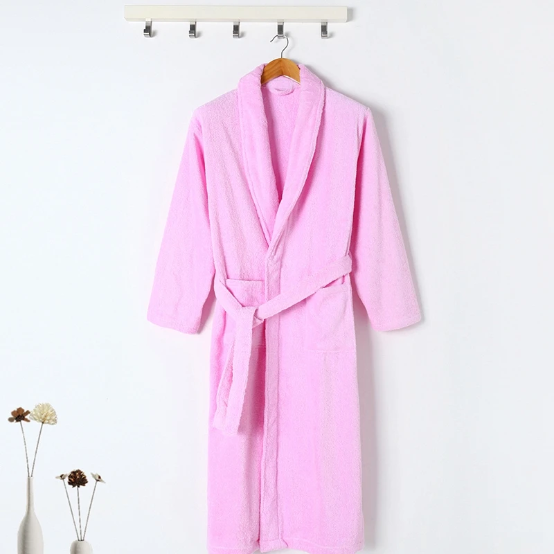 Winter Bathrobe Thickening Warm 100% Cotton Bathrobe Men Dressing Gown Towel Fleece Bath Robe Male Sleepwear Nightgown Homme