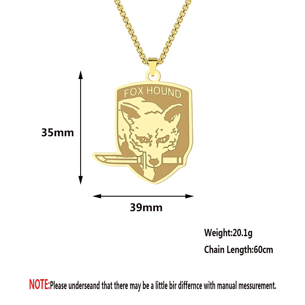 Cxwind Fashion Animal Fox Hound Pendant Necklaces For Women Men Punk Gemetric Necklace Stainless Steel Steel Chain Jewelry