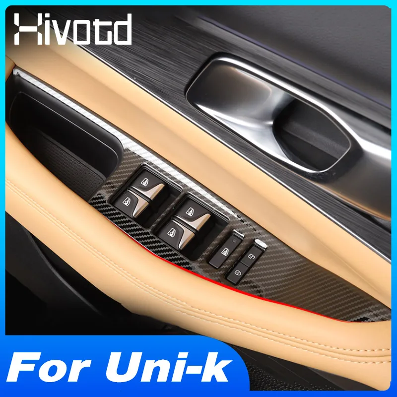 Car Accessories Window Lift Button Panel Cover Trim Stainless Steel Interior Decoration Parts For Changan Uni-k Unik 2024