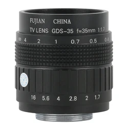 Big View High Working Distance 35mm Fixed Focus Lens CCTV CS C Mount Lens Manual Zoom Lens Fo Industrial Video Microscope Camera