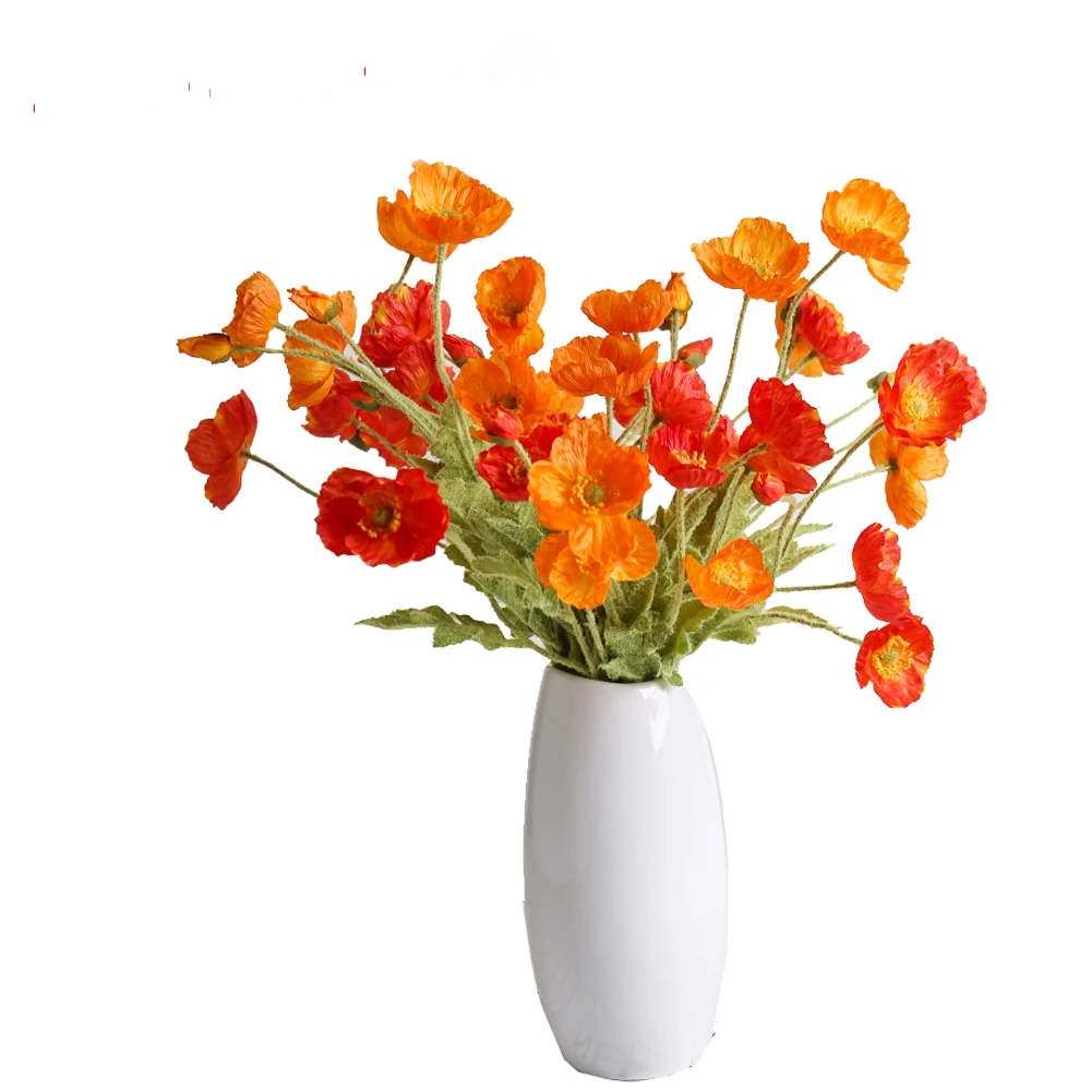 5pcs artificial flower bouquets 5 color available artificial corn poppy flowers bouquets&Papaver rhoeas&Coquelicot bunches