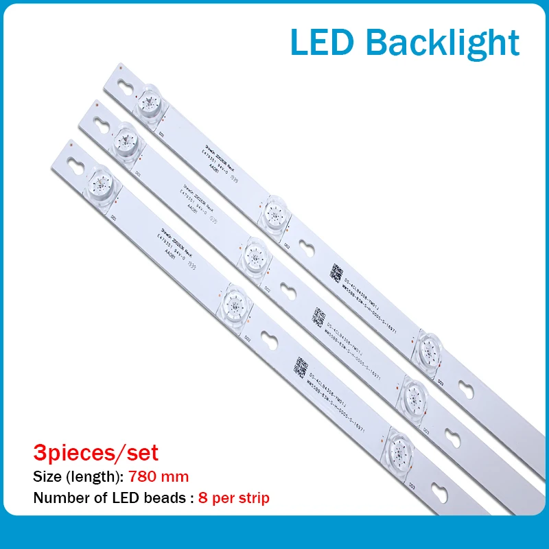 

LED backlight strip 8 lamp for TCL 43"TV D43A810 L43F1B L43P1A-F 43HR330M08A2 V5 Shine0n 2D02636 DS-4C-LB4308-HR02J