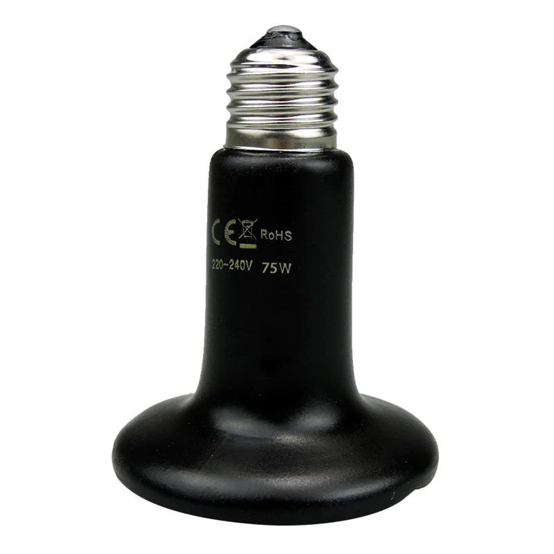 Ceramic Emitter Heat Lamp Bulb Pet Heating Light Bulb Infrared Black for Reptile Animals Heater Brooder Chocadeira Ceramic Heate