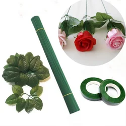 Kunstmatige Bloem Vaas Decor Stem Ijzer Handwerken Draad Plant Muur Accessoires Voor Diy Craft Supplies Plastic Rose Stick Pole