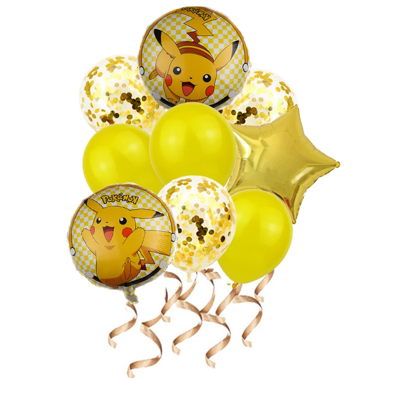 NEUE Pikachu Pokemon Aluminium ballon Pailletten latex Kinder geburtstag party dekoration Kinder & # Raumdekoration der 39er Jahre FIGUR Spielzeug