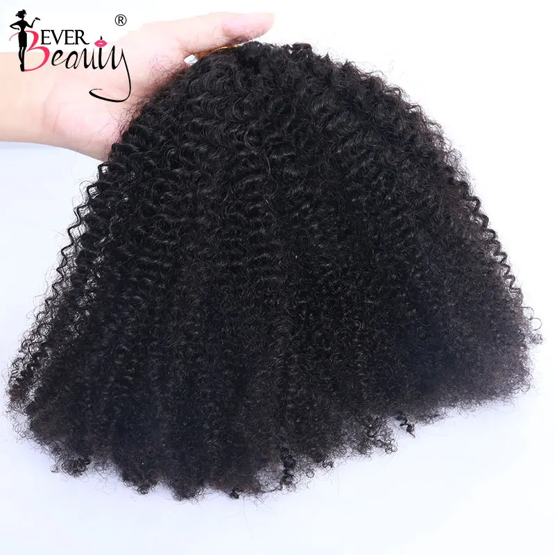 Afro Kinky Curly I Tip Microlinks 100% Human Virgin Hair Weave Bundles Brazilian I Tip Hair Extensions Natural Black Ever Beauty