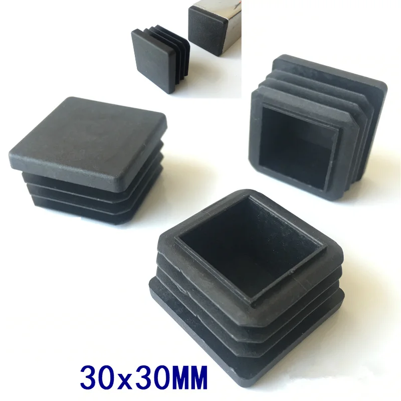 2-50pcs Square Plastic Blanking End Cap Tube Pipe Insert Plug Bung Black 25*25mm