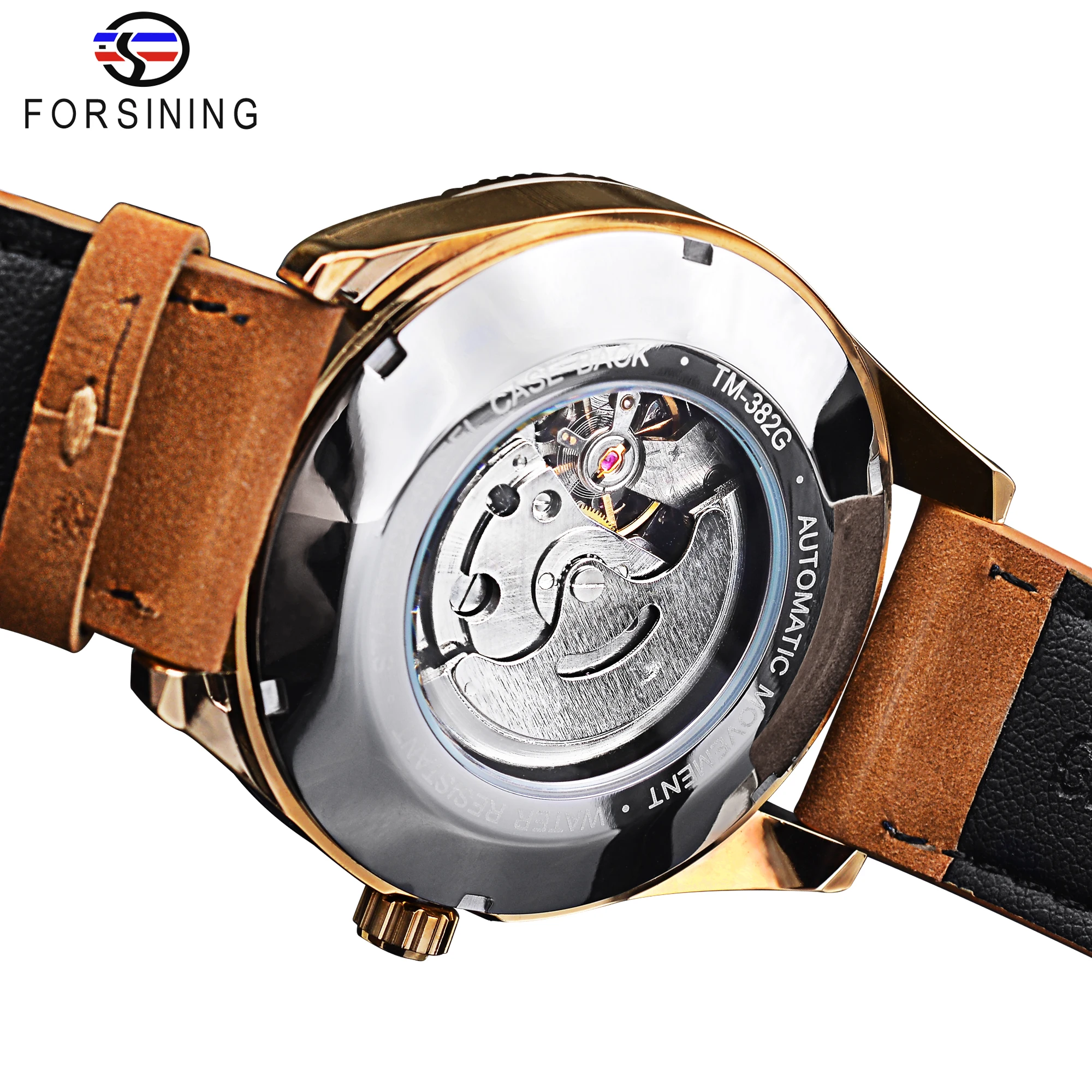 Forsining Men Military Wristwatch Waterproof Automatic Mechanical Watches Genuine Leather Strap Men\'s Outdoor Watch Reloj Hombre