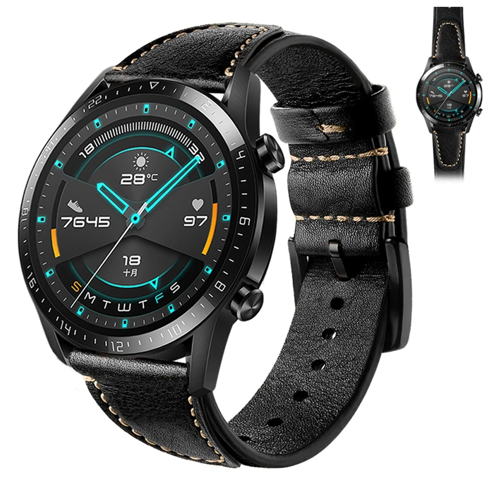 22mm watch band for huawei watch gt 2 samsung galaxy watch 46mm 42mm gear s3 frontier leather pulseira for amazfit pace strap