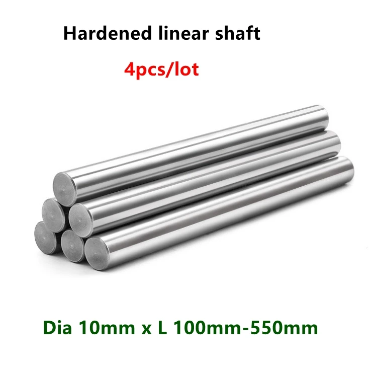 

4pcs linear shaft rod Dia 10mm x length 150 200 250 300 330 350 400 450 500 550 mm Cylinder Chrome plated Liner Rods round bar