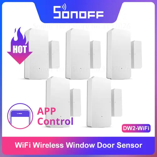 Imagen 1 del producto Sonoff-Sensor de seguridad inalámbrico para puerta y ventana, alarma de seguridad para el hogar, funciona con la aplicación eWeLink, compatible con dispositivos Sonoff, IFTTT, DW2-WiFi