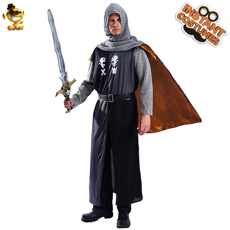 Adult Cool Knight Costume  Party Purim Party Clothing Halloween Cosplay  Warrior Outfits Clothes for Male