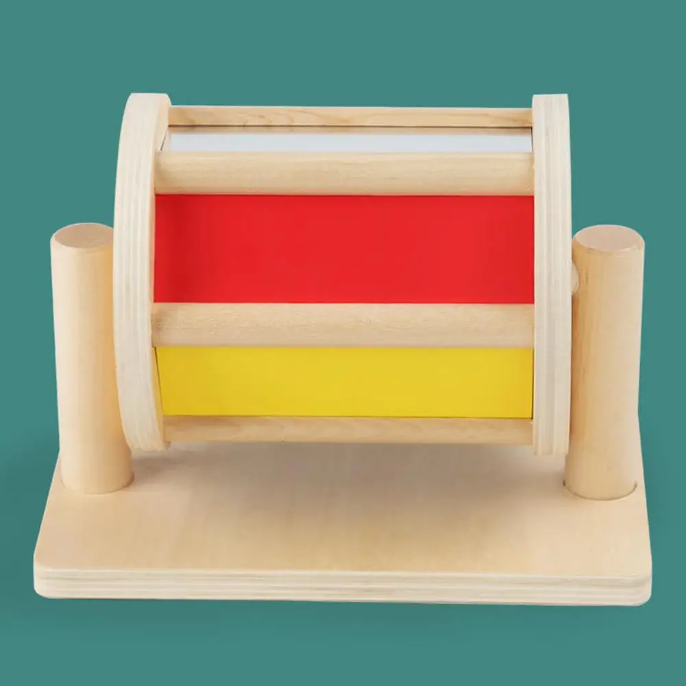 Jouet de développement sensoriel pour bébé, tambour arc-en-ciel en bois, hochet roulant, jouets Montessori pour bébé de 6 à 12 mois, garçon et fille