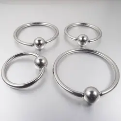 1 Piece Big Size Stainless Steel PA Rings Captive Bead Hoop Ring Lip Ball Nose Rings Body Piercing Jewelry