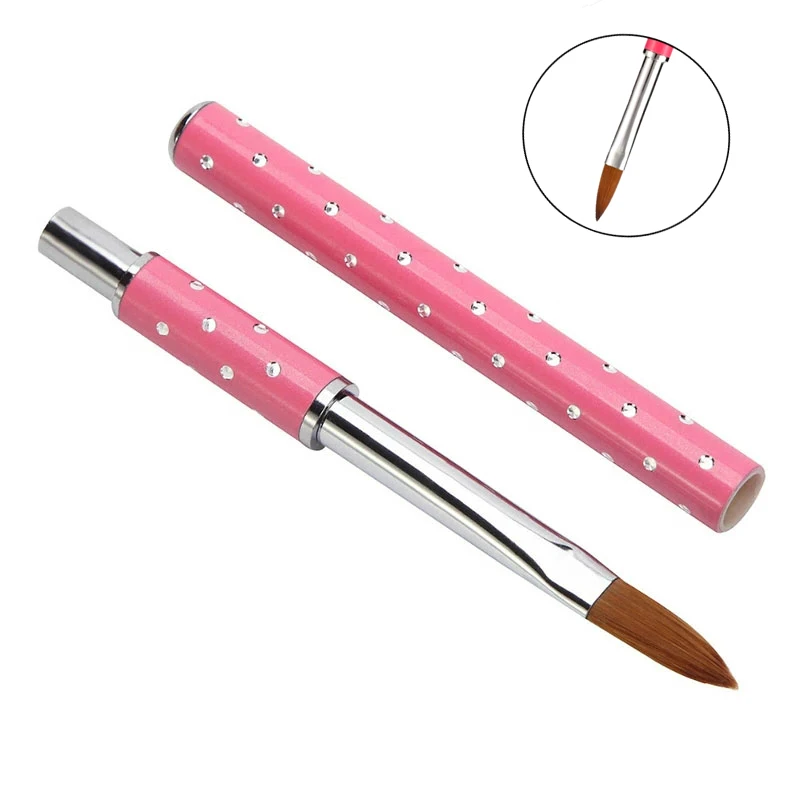 1pc Pro No.2/4/6/8/10 Nail Brushes Nail Tool Pure Acrylic Kolinsky Sable Brushes Painting Pen Nail Acrylic Carving Pen