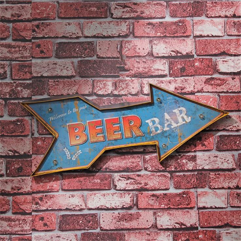 Beer Bar LED Vintage Signs Pub Bar Decoration Wall Lamp LED Metal Plate Neon Sign logo Light Home Decor Club Wall Hanging Art