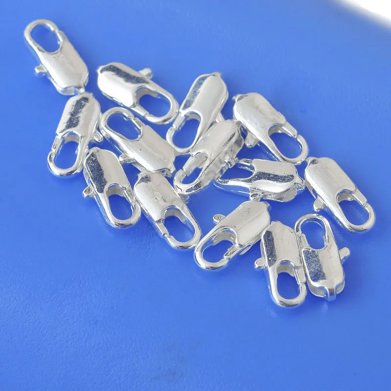 

High Quality 100PCS/lot 925 Silver Needle Lobster Clasps For Women Necklace Bracelet Jewelry Accessories Girls DIY Gifts